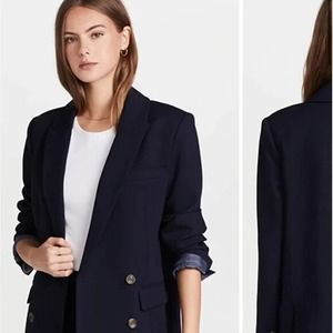 Something Navy Double Breasted Blazer Navy Size Small